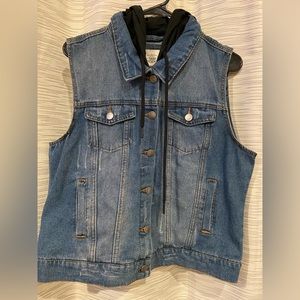 Denim Hooded Vest